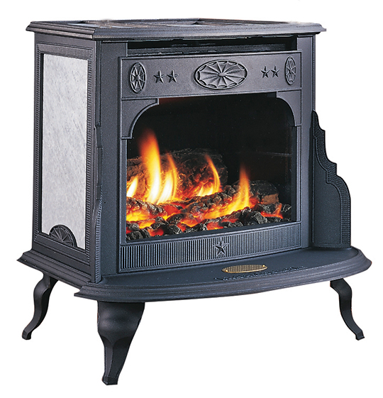 Fireside Franklin Soapstone Gas Stove, Gas Burning Wood Fireplace