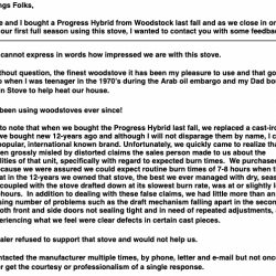 Customer Letter: Stove Feedback