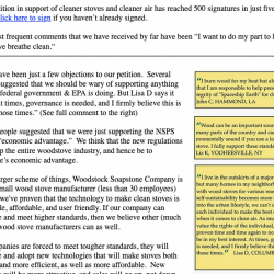 Discussion of comments on our petition