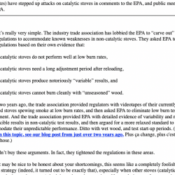 Why are non-catalytic stove manufacturers so upset?