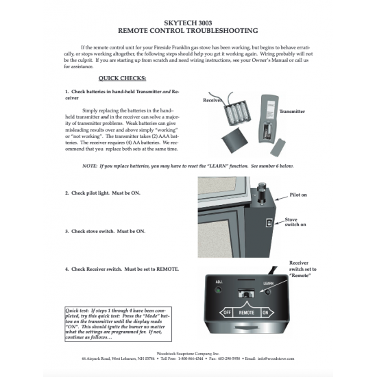 Skytech 3003 Remote Control Troubleshooting