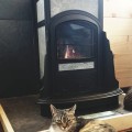 Cottage Franklin Gas Stove & Content Kitty