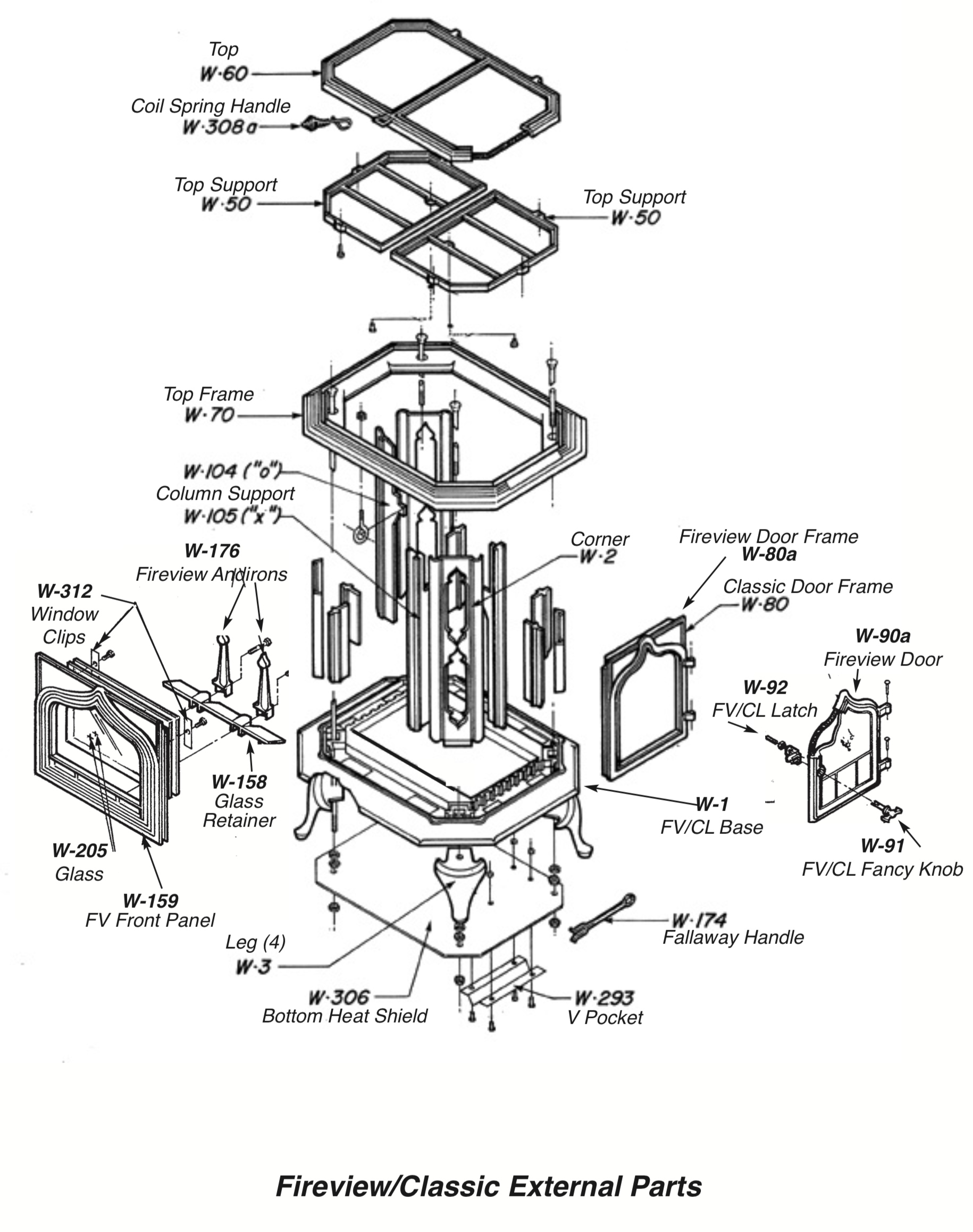 Fireview 205 Glass Retainer | Woodstove
