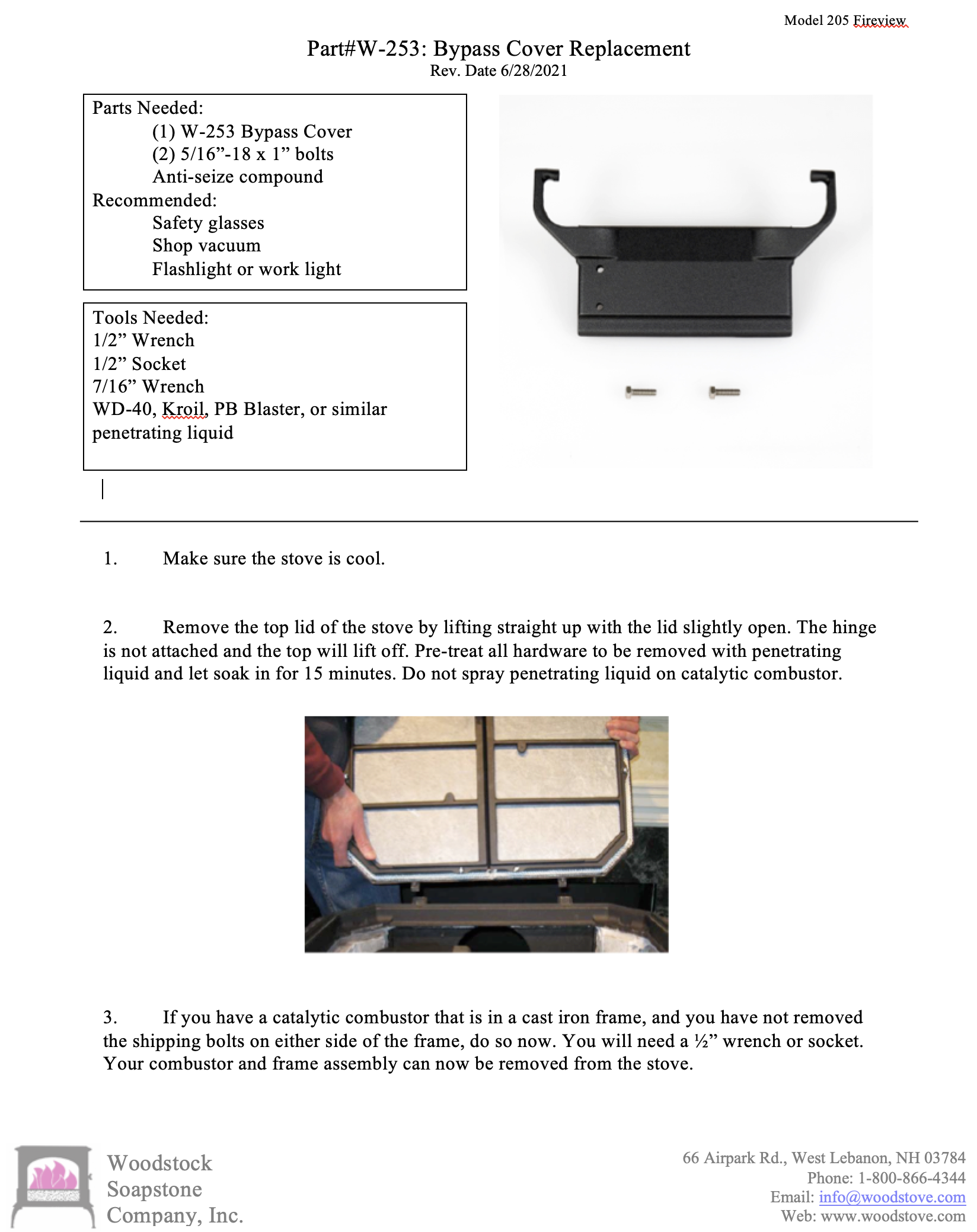 Fireview 205 Bypass Cover | Woodstove