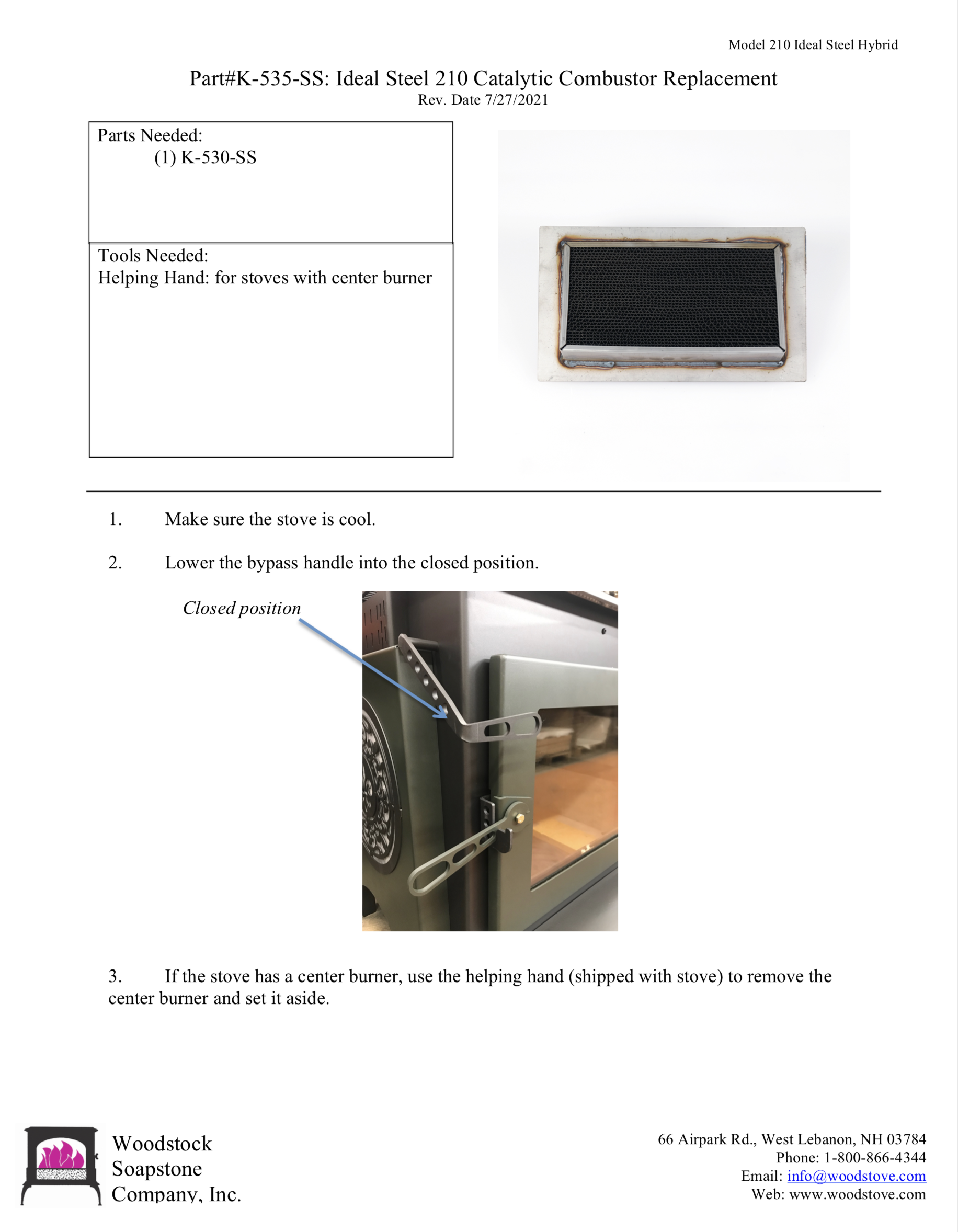 Ideal Steel Hybrid 210 Catalytic Combustor | Woodstove